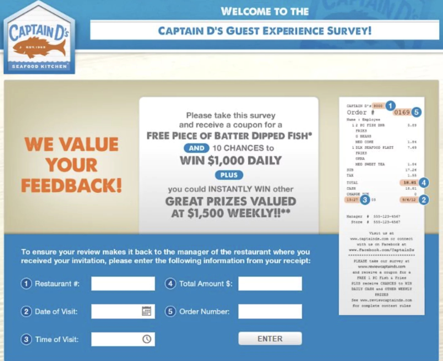 Captain D's Customer Survey